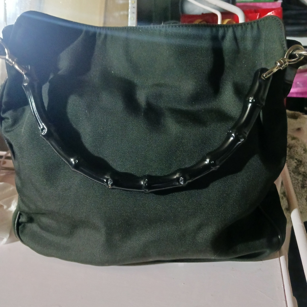 Gucci nylon bamboo bag